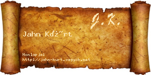 Jahn Kürt névjegykártya